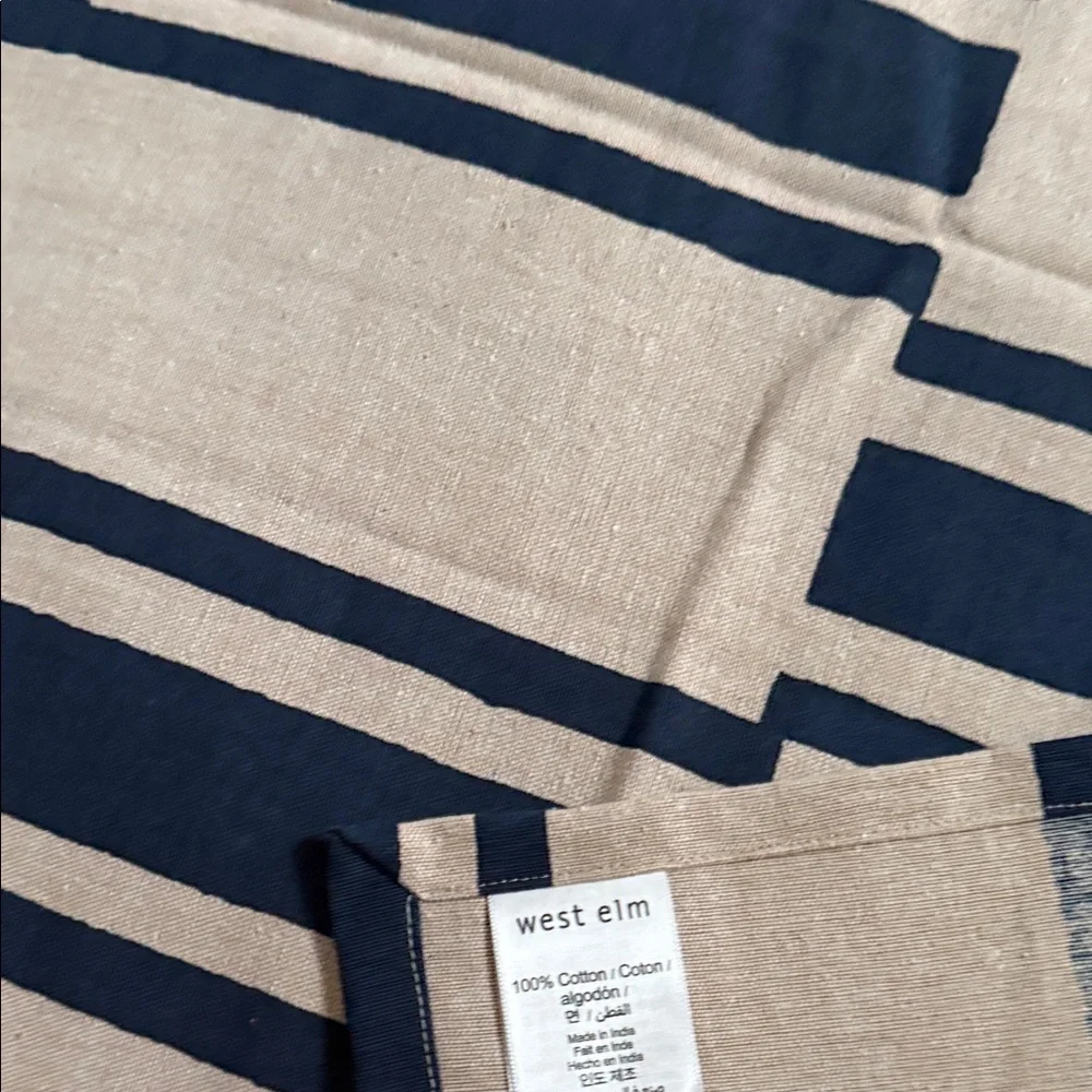 West elm Quincy Block Print Stripe Table Throw